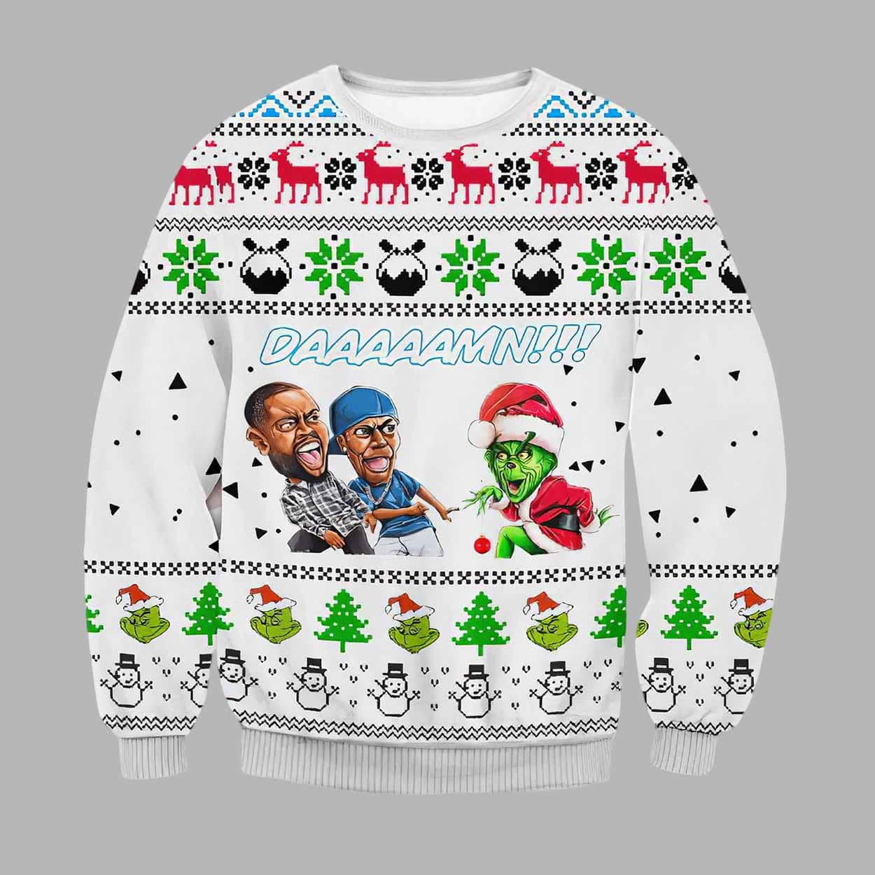 Grnch Meme Daaamn Ugly Christmas Sweater