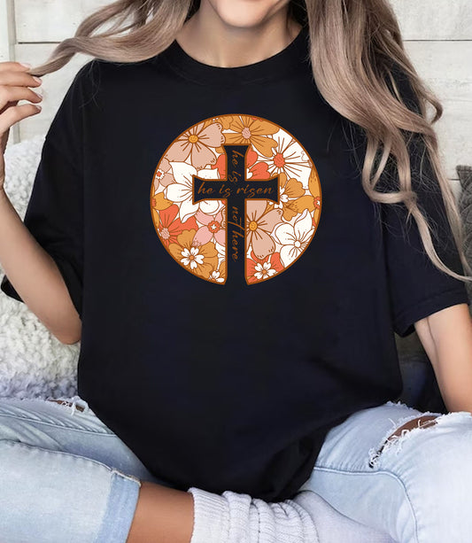 He is Risen Cross Sweatshirt, Faith Shirts, Easter Cross Shirt, Christian Easter Outfit, Christian Apparel, Gift for Christian, Risen Hoodie