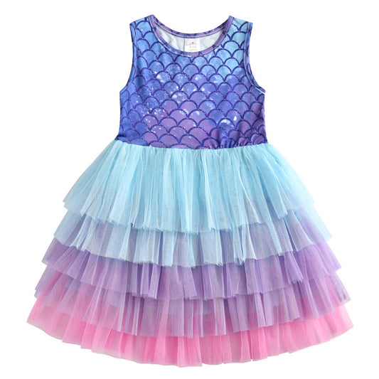 Gúnaí do Chailíní Babaí Samhraidh Gúna Tulle sleeveless do Chailíní Kids Banphrionsa éadaí Páirtí Gúnaí Cartúin do Leanaí