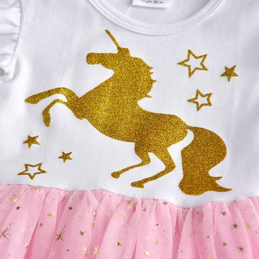 Gúnaí do Chailíní Babaí Samhraidh Gúna Tulle sleeveless do Chailíní Kids Banphrionsa éadaí Páirtí Gúnaí Cartúin do Leanaí