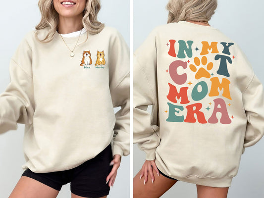 In My Cat Mom Era Shirt, Cat Mom Shirt, Cat Mama Shirt, Custom Cat Mom Tee, Cat Name Shirt, Cat Owner Shirt, Cat Lover Shirt sweatshirt