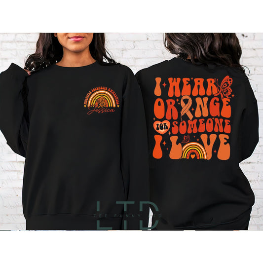 Caithim Oráiste le haghaidh Scléaróis Iolrach, Léine Feasachta Pearsantaithe Ilscléaróise, Geansaí MS Warrior, Léine Bronntanais Tacaíochta MS