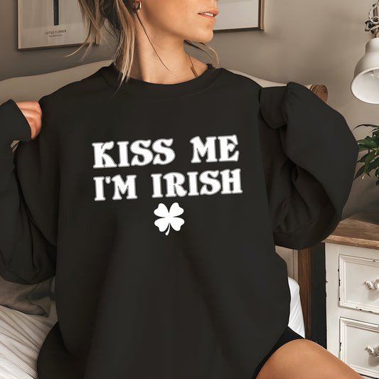 Kiss Me I'm Irish 90s Baby Shirt, Irish Baby Sweatshirt, Women's Fitted Tee, St Pattys Baby Tee, St Patricks Day Shirt, 90s Style Tee