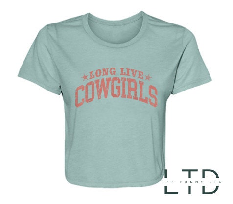 Tee Cropped Cowgirls Fada Beo, Tí Gleoite Tíre Cropped, Léine Bó, Tí Thiar, Tí Róghearrtha Grafach, Tí Grafach Thiar