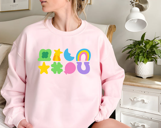 Lucky St Patricks Day Sweatshirt, St Patrick's Day Sweatshirt, Lucky Charm Sweatshirt, Irish Day Sweatshirt, Lucky Shamrocks Rainbow shirt