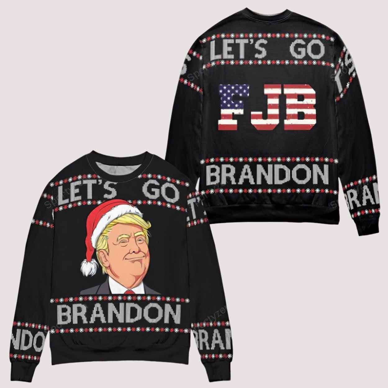 Let’s Go Brandon Trump FJB Ugly Christmas Sweater