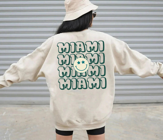 Miami Comfort Color T-Shirts, Retro Miami Tee, Miami Girl's Trip, Miami Game Day Sweatshirt, Miami Tailgate Apparel, Gift for Miami Student