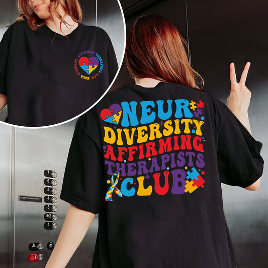 Neurodiversity Affirming Therapists Club Sweatshirt, Autism Awareness Shirt, Gift For ADHD Coach, Autism Month Tee, ADHD Sweatshirt, Autism