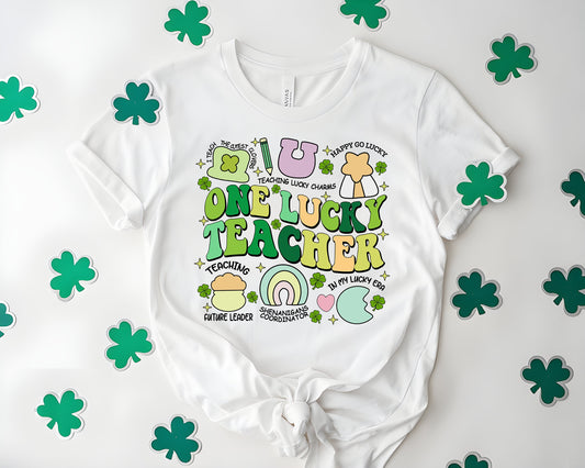 Geansaí Múinteora Lucky One, Múinteoir Lucky Charm Súiliú Lá Fhéile Pádraig, Cochaillín Lá Fhéile Pádraig, Léine Mhúinteora Shamrock,Lá Fhéile Pádraig