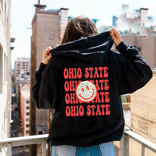 Ohio state shirt, Ohio Themed Sweatshirt, Ohio Tailgate Apparel, Ohio Game Day Sweatshirt, Smiley Face Sweatshirt, Ohio State University