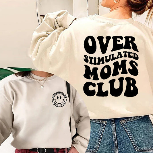 Overstimulated Moms Club Shirt, Overstimulated Moms Sweatshirt, Cute Retro Shirt for Moms, Anxiety Moms, Girly Sweatshirt, Trendy Shirt