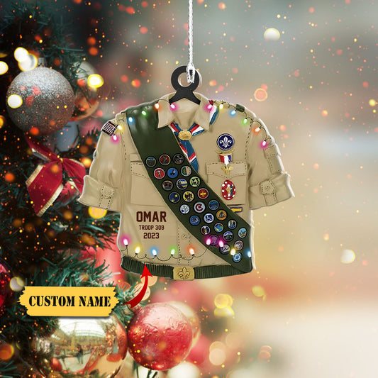 Cruth Scout Pearsantaithe Ainm Saincheaptha Am Ornáid Múnlaithe, Ornáid Nollag Saincheaptha, Ornáid Nollag, Ornáid Le Bronntanas