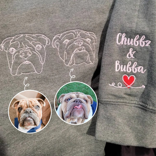 Pitbull Mom Sweatshirt or Hoodie, Custom Embroidered Gift from Photo Name