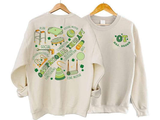 Retro Occupational Therapy Sweatshirt, Lucky Occupational Therapist Shirt, Occupational Therapist St Patrick Shirt, OT Shirt, OTA COTA Shirt