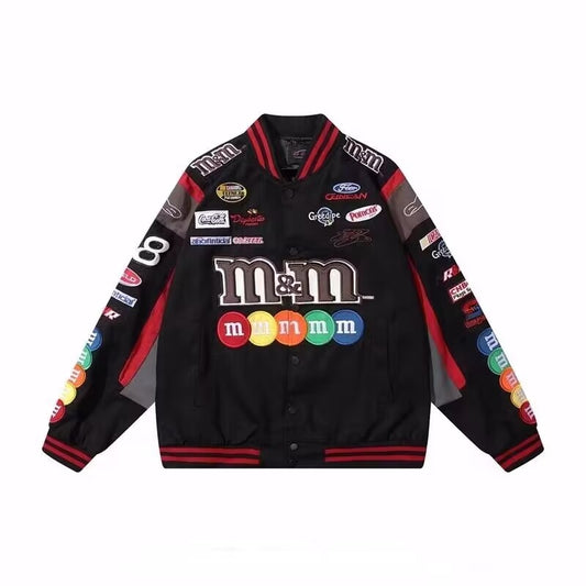 Éadaí sráide litir ricamo giacca moto uomo Chaquetas Hombre Hip Hop Cotone Vintage Coppie primavera giacca da Baseball Unisex