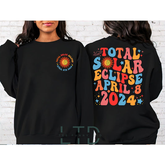 Solar Eclipse 2024 Shirt, Gift for Eclipse Lover, Eclipse Event 2024 Shirt, April 8th 2024 Shirt, Celestial Shirt, Double-Sided Shirt
