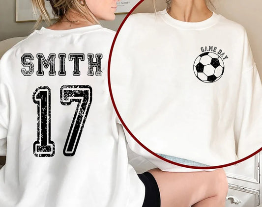 Soccer Sweatshirt, Soccer Mom Shirt, Soccer Unisex Trendy Shirt, Custom Soccer Mom Shirt, Custom Name and Number Soccer Shirt, Soccer Lovers