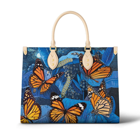 Leather Bag Monarch And Milkweed At The Night