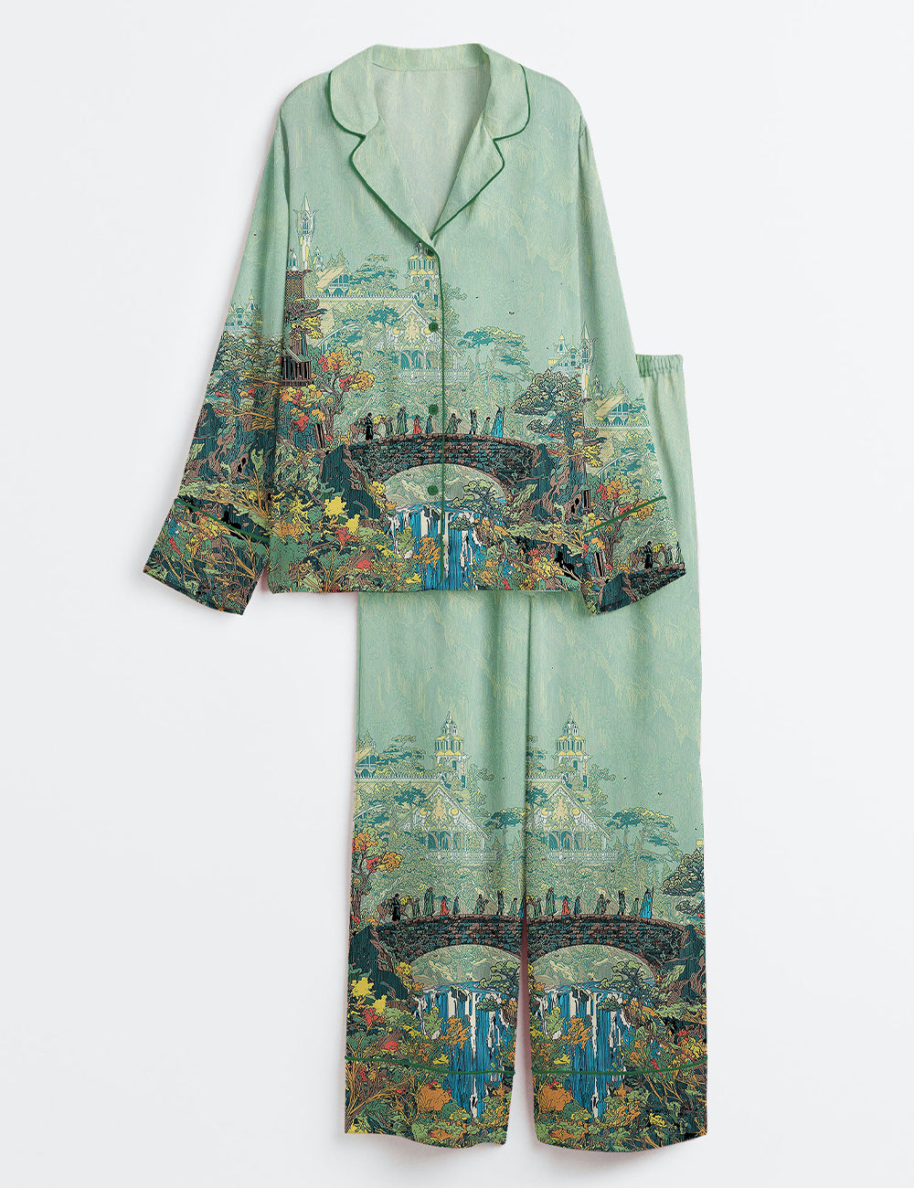 Women’s Lord Of The Rings Fantasy Fellowship Long Sleeve Satin Pajama Set