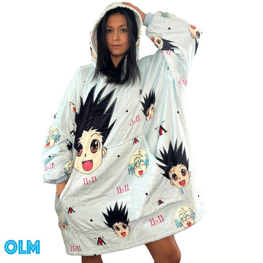 Anime wearable Blanket Hoodie Hunter x Hunter Oversized – Ultra-Soft Sherpa for Adults &Kids
