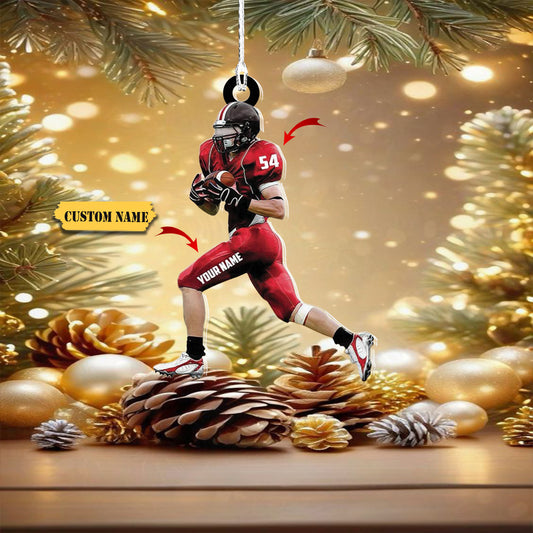 Artparel Personalized Football Ornament Customized Football Christmas Ornaments Football Ornament Christmas Gift for Football, Ornament Decoration, Ornament For Gift, Ornament Christmas