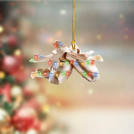 Ballet Shoes Personalized Christmas Ornament, Ballet Ornament, Ballet Shoes Xmas, Ornament Decoration, Ornament For Gift, Ornament Christmas