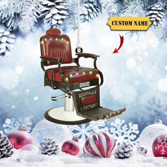 Barber Chair Personalized Christmas Ornament - Gift For Barber, Ornament Decoration, Ornament Christmas