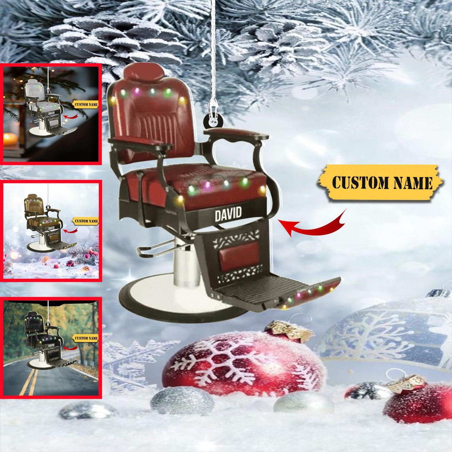 Barber Chair Personalized Christmas Ornament - Gift For Barber, Ornament Decoration, Ornament Christmas