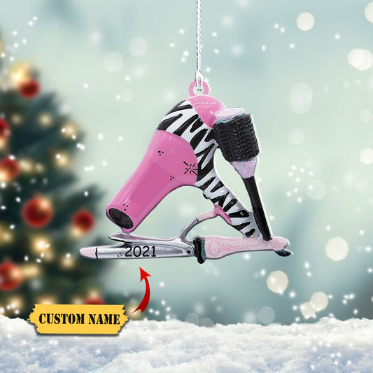 Barber Logo Custom Shaped Ornament, Christmas Gift For Barber, Barber Shop Ornament_Style 6_Pack 1 1, Ornament Decoration, Ornament Christmas