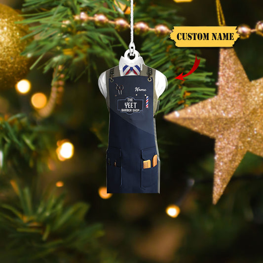 Barber Logo Custom Shaped Ornament, Christmas Gift For Barber, Barber Shop Ornament_Style 8_Pack 1 1, Ornament Decoration, Ornament Christmas