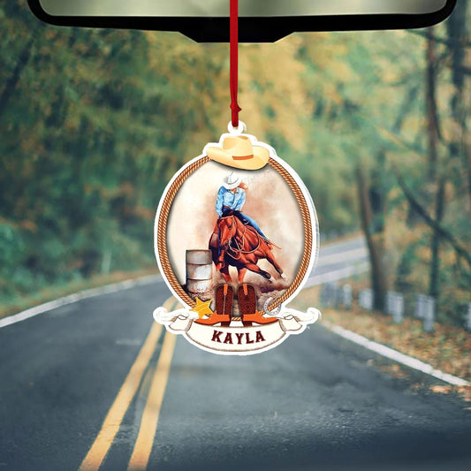 Barrel Racing Cowgirl Personalized Ornament, Christmas Ornament Gift, Christmas Gift, Christmas Decoration, Ornament Decoration, Ornament Christmas - TeeZworldVN