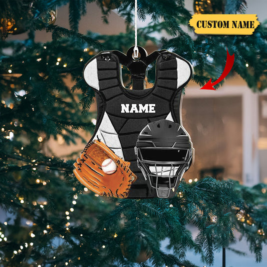 Baseball Catcher Chest Protector and Helmet Christmas Ornament, Ornament Decoration, Ornament For Gift, Ornament Christmas