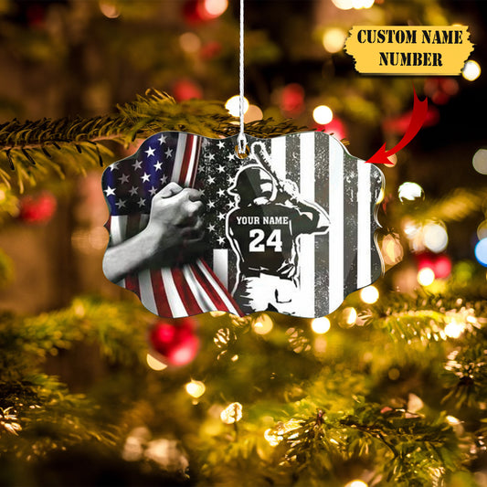 Baseball Ornament Custom Name American Baseman Christmas Ornament, Ornament Decoration, Ornament For Gift, Ornament Christmas