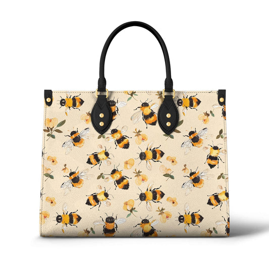 Leather Bag Charming Floral Bee