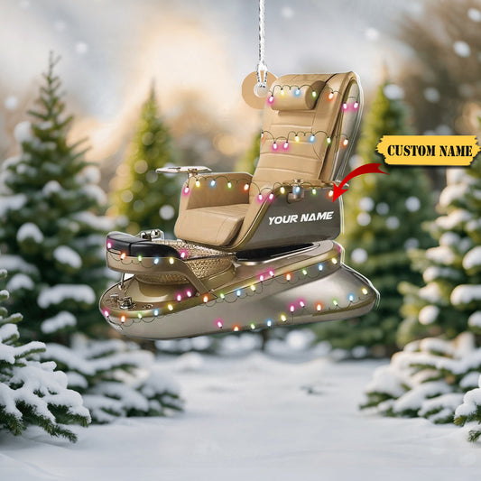 Beauty Parlour Chair Spa Xmas Personalized Ornament, Massage Chair table Xmas 34343, Ornament Decoration, Ornament For Gift, Ornament Christmas