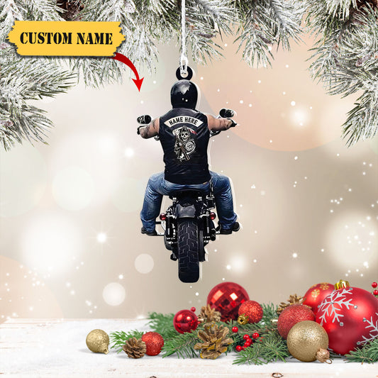 Biker Man Ornament Personalized Shape Acrylic Ornament, Ornament Decoration, Ornament For Gift, Ornament Christmas