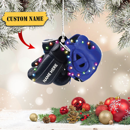 Boxing Gloves And Helmet Personalized Christmas Ornament, Gift For Boxing Lover, Ornament Decoration, Ornament For Gift, Ornament Christmas