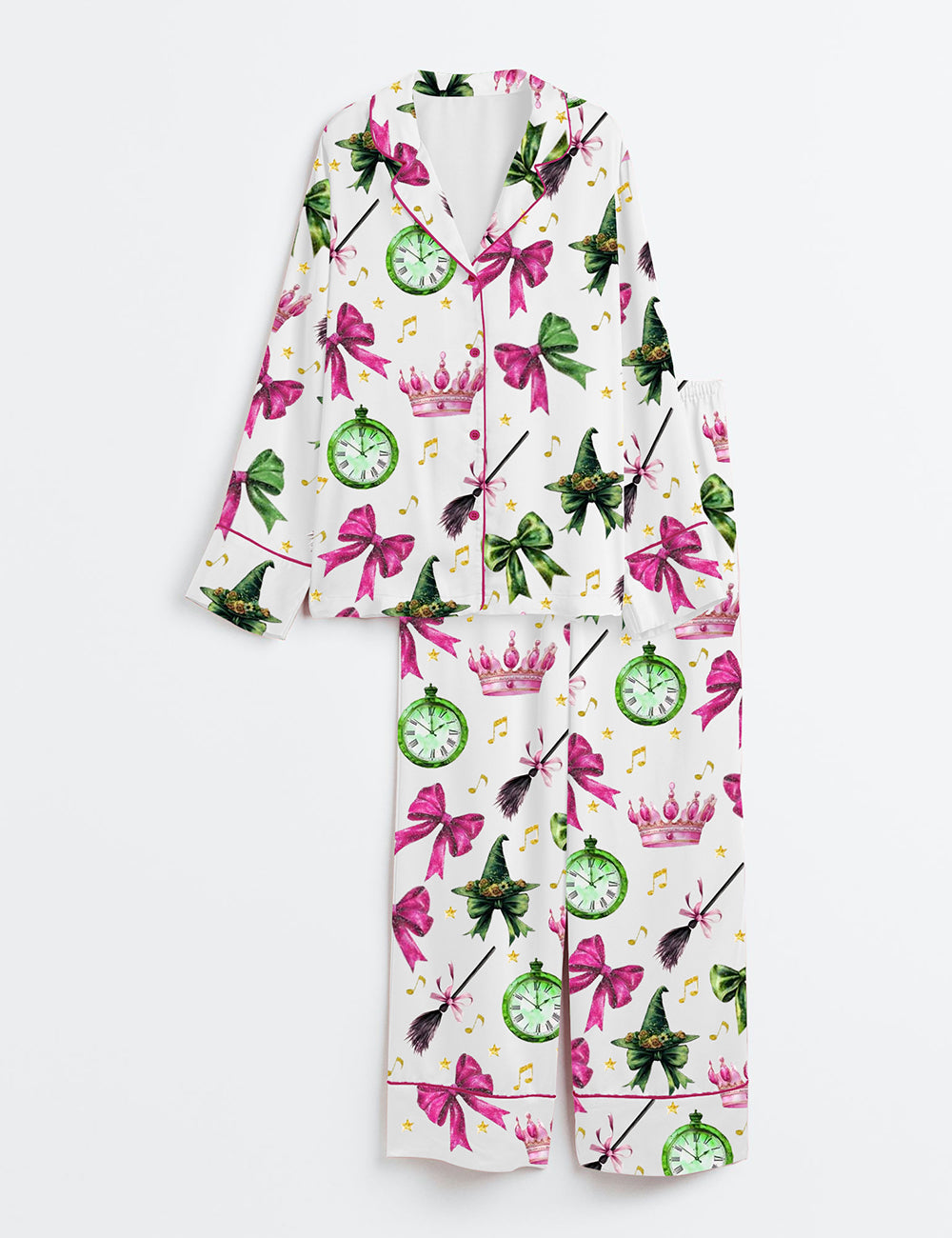 Women's Coquette Wicked Long Sleeve Satin Pajama Set