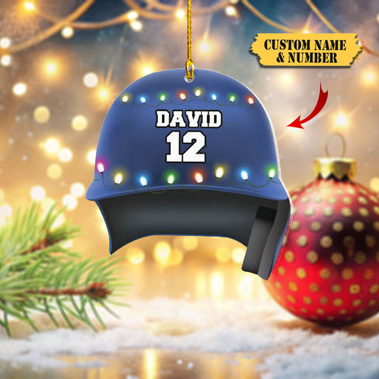 CHUNG Baseball Helmet - Personalized Christmas Ornament With Printed Christmas Lights, Ornament Decoration, Ornament For Gift, Ornament Christmas
