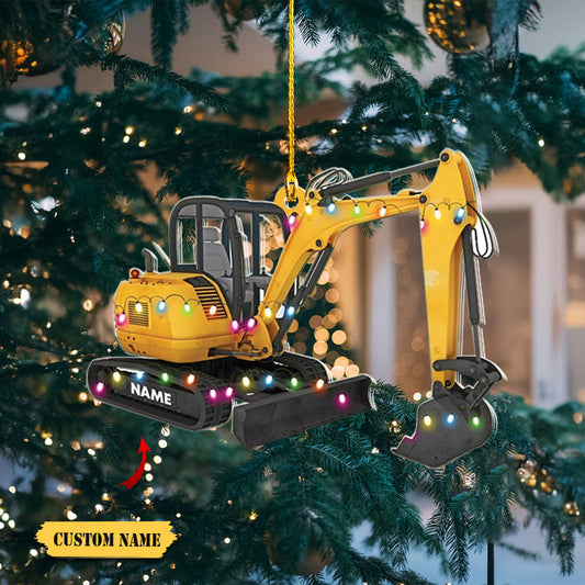 Custom Excavator Christmas Ornament, Excavator Christmas tree hanging decor - Copy, Ornament Decoration, Ornament For Gift, Ornament Christmas