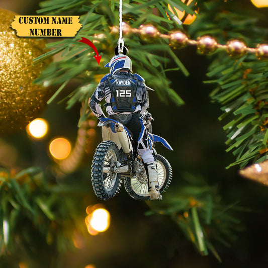 Custom Name Motocross christmas Ornament, Personalize Motocross Biker Christmas tree decor Ornament, Ornament Decoration, Ornament For Gift, Ornament Christmas