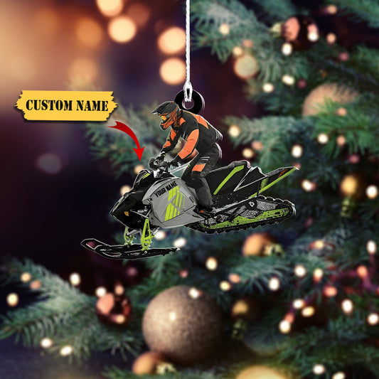 Custom name Snowmobile Shaped Ornament, Snowmobile christmas gift 1, Ornament Decoration, Ornament For Gift, Ornament Christmas
