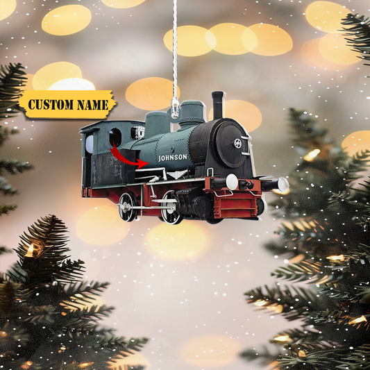 Custom Train Christmas Ornament, Railroader Christmas Ornament, Locomotive, Ornament Decoration, Ornament For Gift, Ornament Christmas