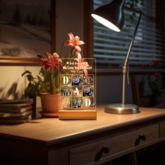 Personalized Dad Photo Gift, Fathers Day Gifts, Personalized Gifts, Bedroom Night Light, Bedroom Night Light, Gift for Dad, Best Dad Ever.