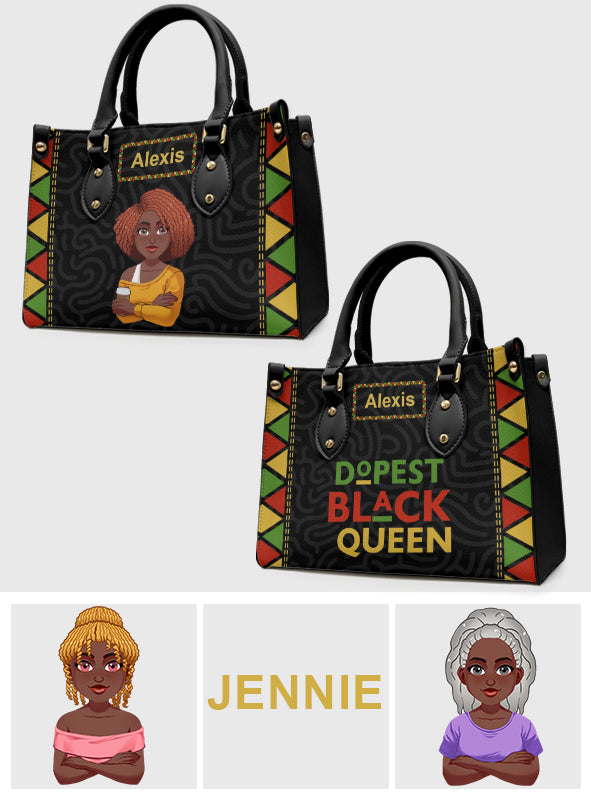 Dope Black Queen - Personalized African American Leather Handbag