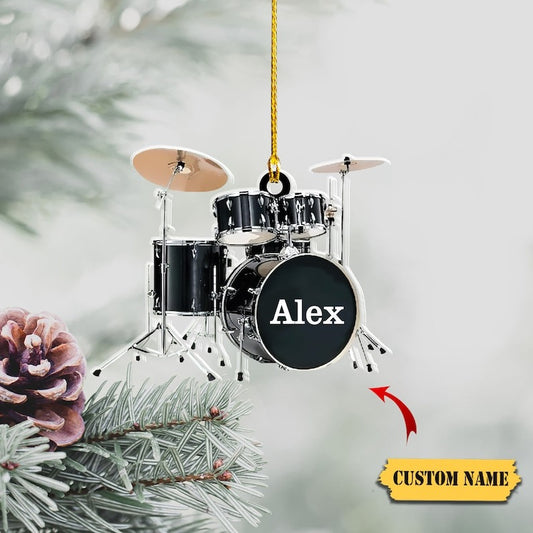Drum Set Xmas Ornament Drum Set Custom Ornament Gift for Drummer, Funny Drum Ornament Personalized Drummer Ornament, Drum Lover Ornament, Ornament Decoration, Ornament For Gift, Ornament Christmas