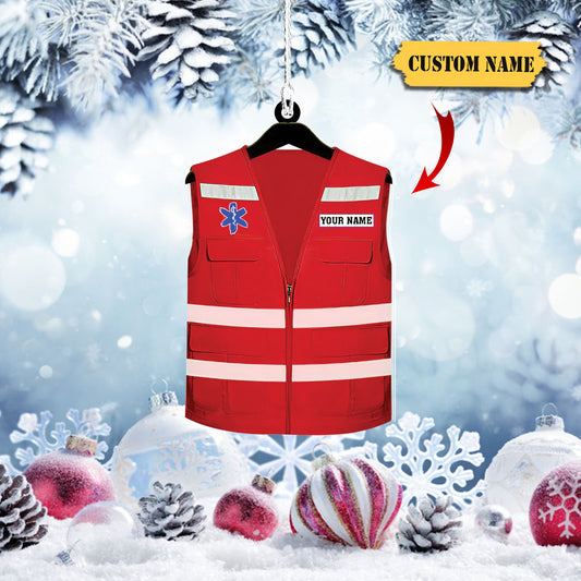 EMS EMT paramedic custom shaped acrylic ornament, Waistcoat EMT Paramedic Ornament, Ornament Decoration, Ornament For Gift, Ornament Christmas