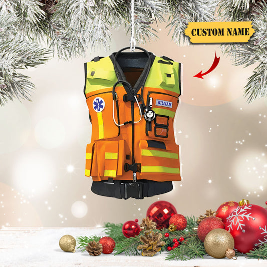Emt Paramedic Safety Vest, Custom Shape Ornament Gift For Paramedic, christmas decor, Ornament Decoration, Ornament For Gift, Ornament Christmas