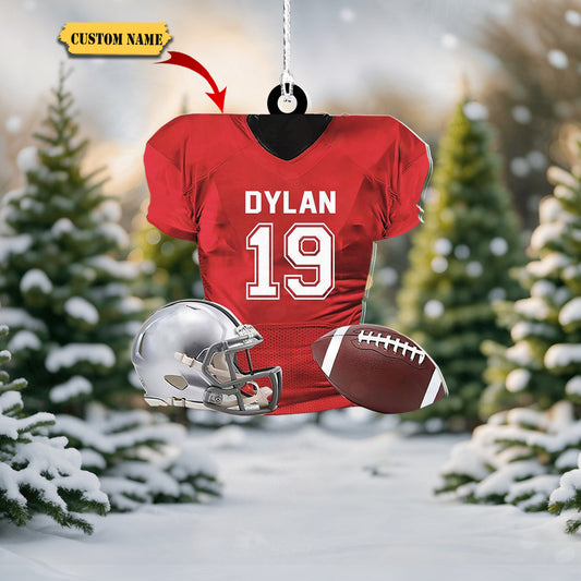 Football Custom Ornament, Christmas gift for football lover, Ornament Decoration, Ornament For Gift, Ornament Christmas