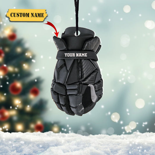 Hockey Gloves Custom Name Hanging Ornament, Ornament Decoration, Ornament For Gift, Ornament Christmas